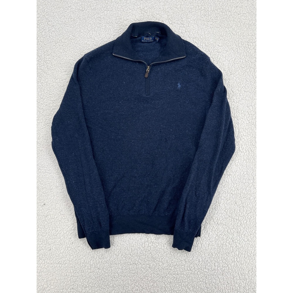 Polo Ralph Lauren Merino Wool Quarter Zip Pullover Sweater Mens XL Blue
